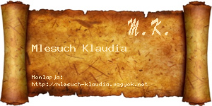 Mlesuch Klaudia névjegykártya